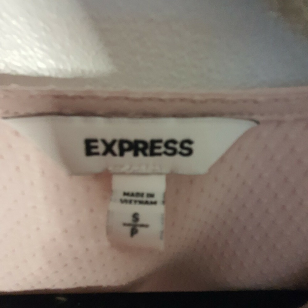 Express Mauve Pink Blouse Small Bell Sleeve V-Neck Top Crossover Wrap Juniors - Picture 6 of 11